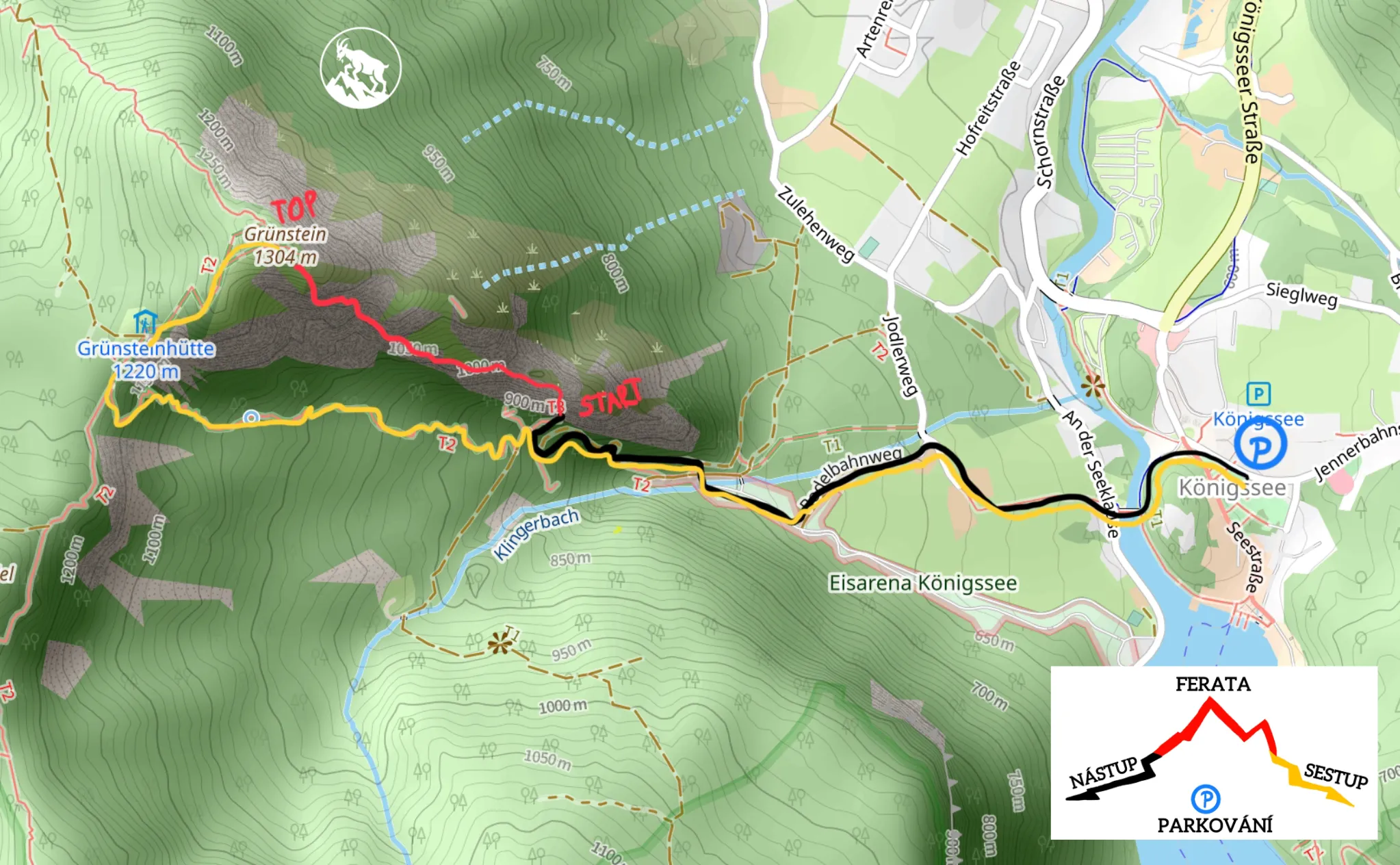 Grünstein Klettersteig – Servus Stef + Gipfelwand (E)